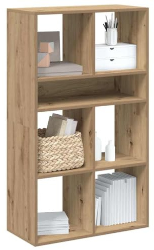 Owoxanthellate Bücherregal Artisan Eiche 66x31x112 cm Massiver Holzwerkstoff Standregal mit stabilen Ablagen Modernes Design Robust und Langlebig für Wohnzimmer Schlafzimmer Flur