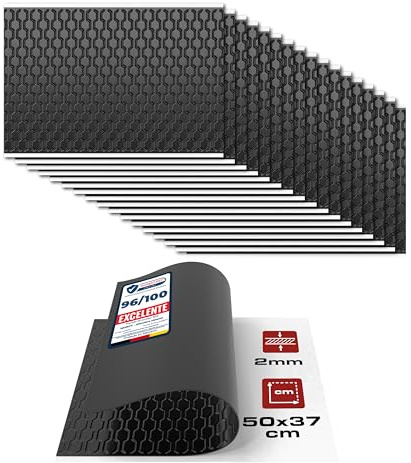 HASKYY 2mm Alubutyl Platten 3,33m² 500x370mm 18x Schwarz Anti Dröhn Dämmmatte selbstklebend Auto Dämmung - KFZ Lärmschutz, Schalldämmung und Schallschutz