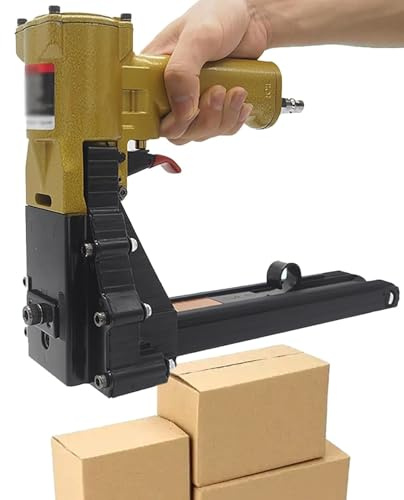 Pneumatic Stapler, Heavy-Duty Carton Closing Machine, Adjustable Nail Length & Depth, Efficient for Sealing Corrugated Cartons