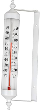 Sharplace Termometro da esterno rustico, portatile, stabile, versatile, professionale, facile da installare per garage, patio e giardino, Bianco