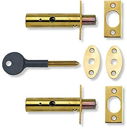 Yale P-2PM444-PB-2 Door Security Bolt, Polished Brass Finish, pack of 2, Standard Security, Visi Packed, suitable for hinged and wooden doors