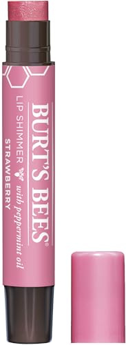Burt's Bees 100% Natural Origin Moisturising Lip Shimmer, Strawberry, 1 Tube, 1 Count (Pack of 1)