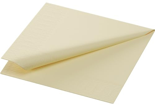 Duni Cocktail-Servietten 3lagig Zelltuch Uni cream, 24 x 24 cm, 250 Stück