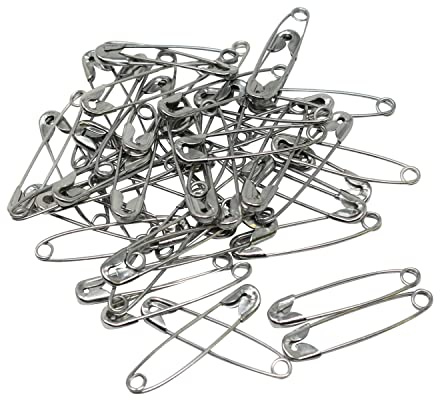 48 Sicherheitsnadeln - 28 mm - Farbe Silber - Nickelfrei (28 mm)