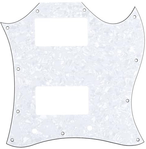 Musiclily Pro 11 Löcher Large Full Face Pickguard Gitarren Schlagbrett für Import SG,4 lagig White Pearl