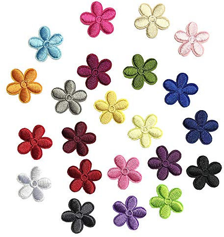Juland 23PCS Mini Sun Flower Bestickte Patches zum Aufbügeln mit Hitze oder zum Aufnähen Gestickte individuelle Rucksack-Aufnäher für Männer, Frauen, Jungen, Mädchen, Kinder