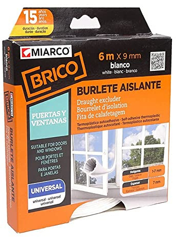 miarco 17209 17209-Burlete Universal Marrón 9mm x 6m,