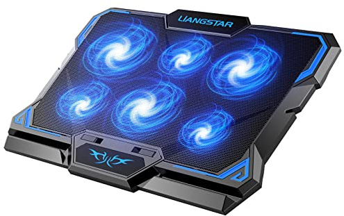 Laptop Cooling Pad, Laptop Cooler with 6 Quiet Led Fans for 15.6-17 Inch Laptop Cooling Fan Stand, Portable Ultra Slim USB Powered Gaming Laptop Cooling Pad, Switch Control Fan Speed Function