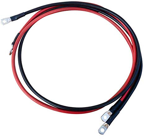 ECTIVE Batteriekabel - M8/M8, 2m, rot/schwarz, Kupfer, 25 mm² - Massekabel, Batterieladekabel, Stromkabel mit Ringösen für 12V Motorrad Batterie, Versorgungsbatterie, Traktionsbatterie
