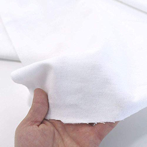 TOLKO 50cm weißer Molton Baumwollstoff Meterware | ÖkoTex Baumwoll-Nesselstoff 240cm breit uni Kleiderstoff Dekostoff | Baumwolle Vorhangstoff Bezugsstoff Webstoff