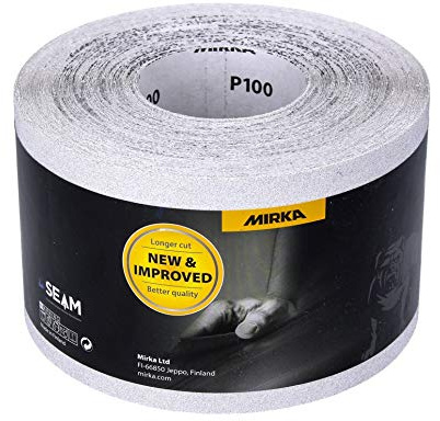 Mirka BASECUT Schleifpapier 115 mm x 50 m P100 Schleifrolle (2251100110N) Universal Schleifpapier