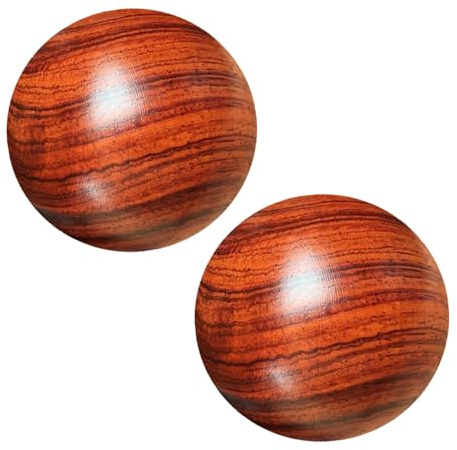 VALICLUD Massagebälle Aus Holz 5 Cm 2Er Set Handmassageball Zur Förderung Der Durchblutung Und Fingerflexibilität Für Wellness Und Gelenkentspannung