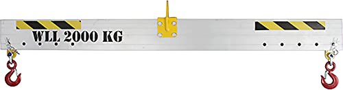 2000kg Adjustable Lightweight Aluminium Lifting Spreader Beam 1m with Latch Hooks & Shackles