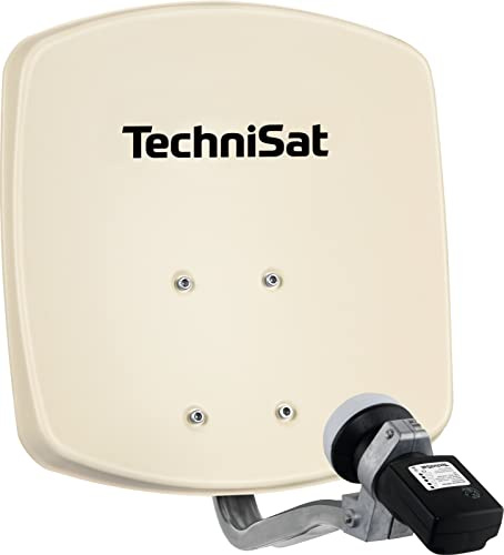 TechniSat DIGIDISH 33 – Satelliten-Schüssel für 1 Teilnehmer (33 cm kleine Sat Anlage - Komplettset mit Wandhalterung und Satfinder V/H-LNB) beige | 33 cm kleine Sat Anlage mit Wandhalterung und Satfinder V/H-LNB, beige