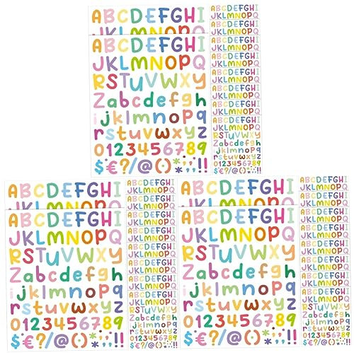 Operitacx 30blätter Selbstklebende Alphabet Und Zahlenaufkleber Teiliges Wasserdichte Dekoration Für Scrapbooking Briefkästen Kalender Und Handyhüllen Farbenfrohe Buchstaben Und Zahlen