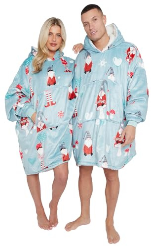 GC GAVENO CAVAILIA Adults Xmas Blanket Hoodie Oversized | Sherpa Fleece Christmas Hoodie Women Men | Super Warm Swearshirt Wearable Throw Blanket | Xmas Best Gift