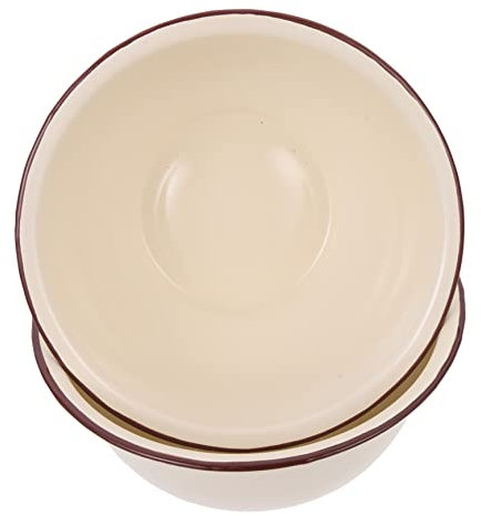 Cabilock 2piezas Cuenco De Esmalte Doméstico De Esmalte Retro Cuenco Para Almacenar Alimentos