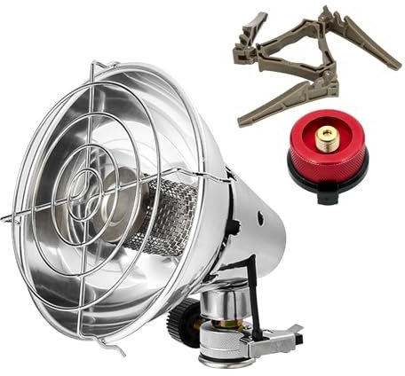 Mini stufa a gas portatile da campeggio, mini stufa a gas per esterni, per pesca, caccia, tenda, con supporti per serbatoio del gas e adattatore a gas, stufa a gas per escursionismo, campeggio,