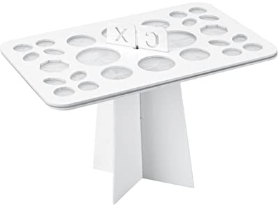 FRCOLOR 1 support de pinceaux de maquillage à 26 trous - Brosse de maquillage - Outil en T - Tour de maquillage - Brosse de lavage - Tapis de lavage - Séchoir à air cosmétique - Blanc