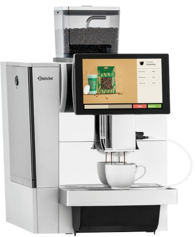 Bartscher Kaffeevollautomat KV1 Deluxe – 30 Kaffeespezialitäten, Touch-Display, 6 l Wassertank, 19 bar – für Gastronomie, Schwarz/Silber