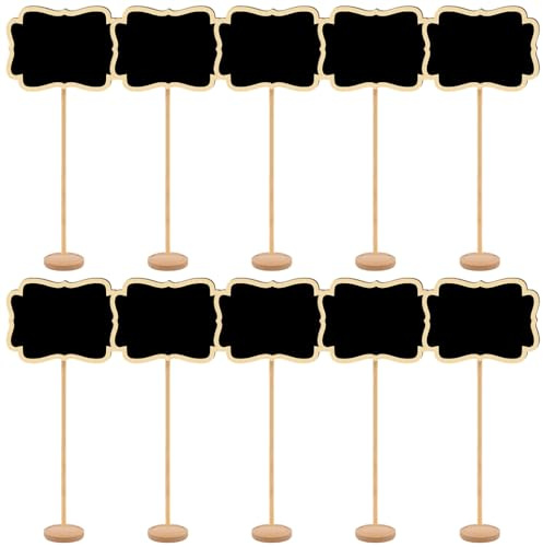 Mini Chalkboard Signs with Stand, 10PCS Small Whiteboards for Reserved Signs Place Cards Food Labels Table Numbers Price Tags Ideal for Buffet Cafe Party Wedding Decor