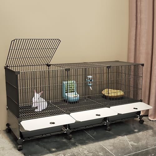 Verschlüsselter Anti-Spray-Kaninchenkäfig, Indoor-Hasenstall, Großer Raumkäfig, Geeignet für Die Aufzucht Mehrerer Haustiere (Color : Style3, Size : 111x 37 x 62cm)