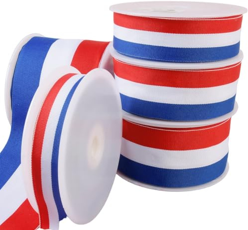 MYMERCERIE Bobine 24m Ruban Drapeau Francais Bleu/Blanc/Rouge - Taille 100mm