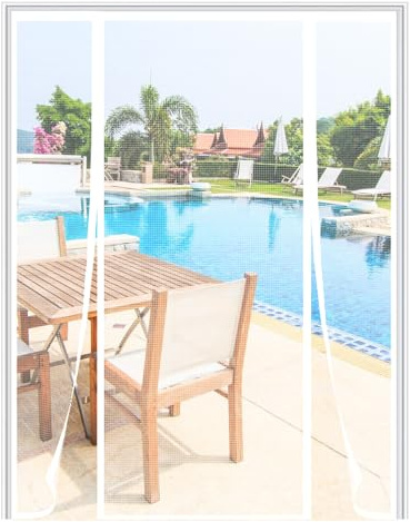 LXHFSH Magnet Fliegengitter Tür 140x220cm Doppeltür Türvorhang, Insektenschutz Fliegenvorhang, Automatisch Geschlossen, Anti-Moskito-Vorhang, für Doppeltür Schiebetür Terrassentür Moskitonetz