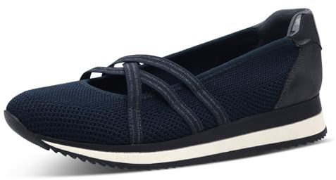 Jana Damen Ballerinas mit Riemen Vegan, Blau (Navy), 39 EU