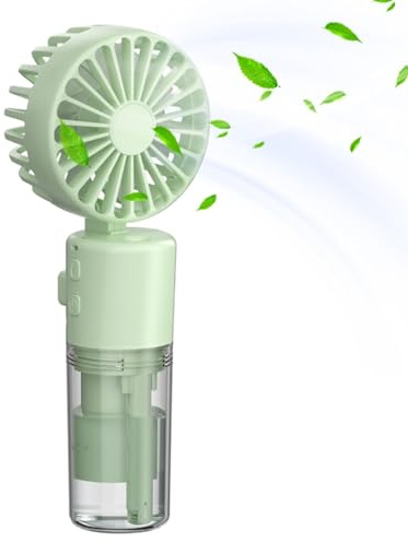 Water Mist Fan Handheld Rechargeable Spray Fan with Water Mist,Foldable Portable Summer Supplies with Ergonomic Handle, Cooling Fan for Women, Men, Boys, Girls