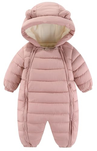 Maeau overall, baby flicka, pojkar, vinterdräkt, fodrad, babyoverall, bomull, nyfödd 0–24 månader, babykläder, vinter, sparkdräkt, fleece, varm, overall, långärmad lekdräkt med huva,, Färg 4, 0-6