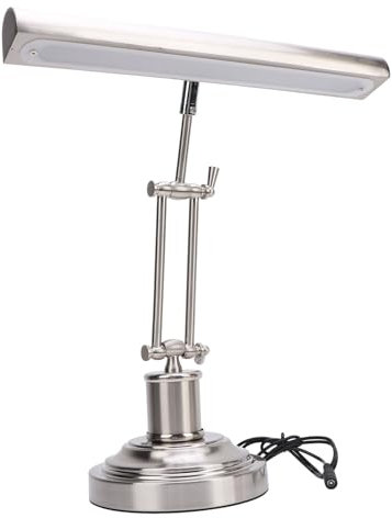KIMISS Klavierlampe, 3 Lichtmodi mit Stufenloser Helligkeitsanpassung, 14-Zoll-LED-Tischlampe, 360°-Drehung, Metallstruktur, Stromsparlampe für Notenpultbeleuchtung, Lesen, (EU-Stecker)
