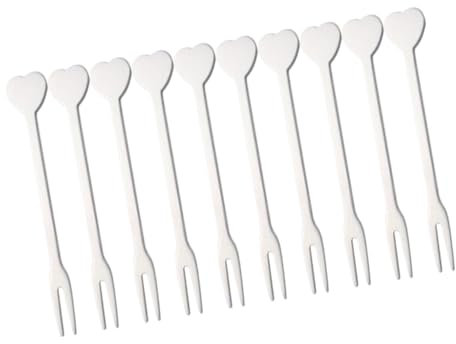 OFFSCH Lot De 10 Fourchettes À Dessert En Forme De Cœur Pour Fruits Fournitures De Fête Vaisselle De Banquet De Mariage