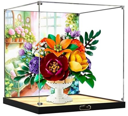 Acrylic Display Box for Lego 10345 Secret Flower Bed Model, Transparent Dustproof Display Box, Storage Box, Compatible with Lego 10345 Model (Model Not Included) (contexts)
