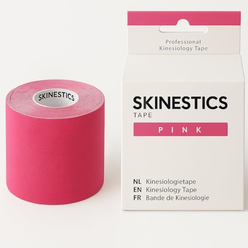 Skinestics | Bandes de Kinésiologie Rose | 600cm x 5cm | Genou, Cheville, Hallux Valgus | K Tape, Strap Sport, Leukotape | Kinesio Tape & Bande Strapping Adhésif | Ruban Athlétique Élastique
