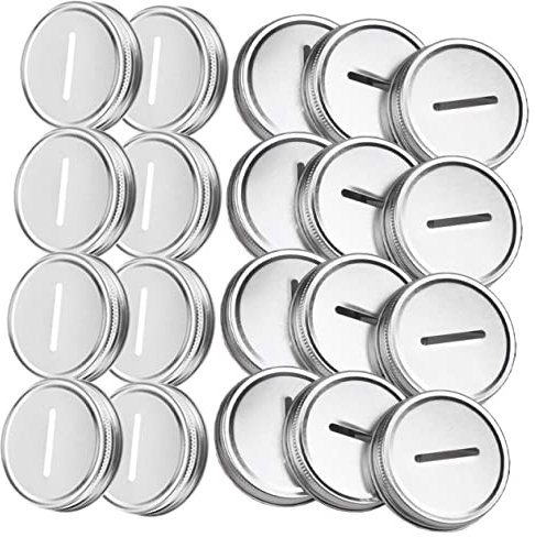 Garneck 20pcs Tinplate Piggy Bank Lids Mouth Jar Caps for Saving Pot Lids Change Storage Jar