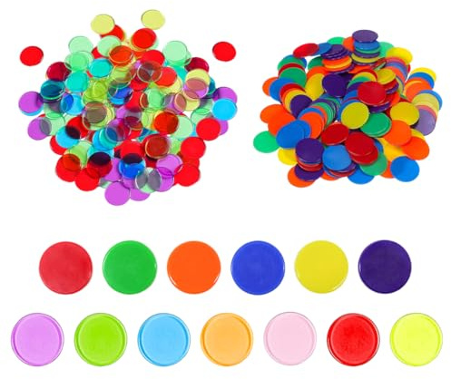 PNPGDYK 200 Pièces Jetons de Poker, Jeton de Jeu,Jetons Couleur en Plastique, pour Apprendre Le Calcul Mathématique, Bingo