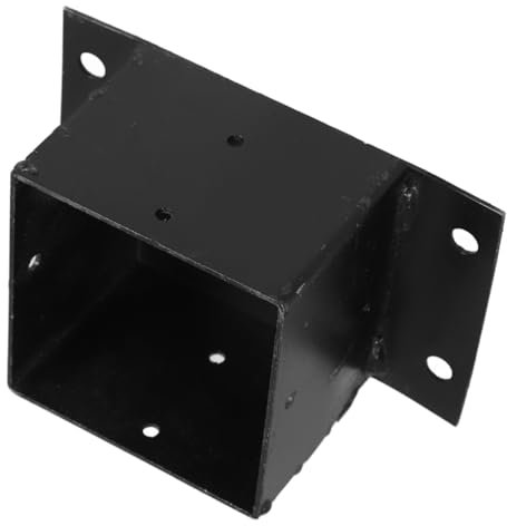 Homoyoyo Heavy Duty Iron Fence Post Protector Black, Base Support Bracket for Gardens and Yards, Easy Installation, Prevents Tilting, Protects Posts