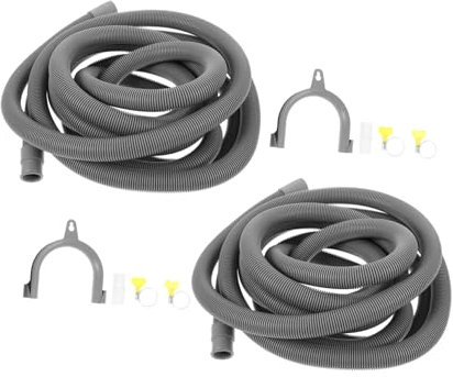 Uonlytech 2sets Washing Machine Drain Hose Extension of Corrugated Hoses Clamp for Easy Installation
