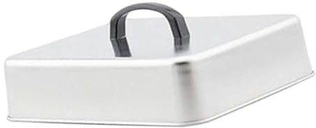 Milageto Couvercle Rectangulaire en Acier Inoxydable, Couvercle Multifonction avec Poignée Anti-Chaleur, Couverture Culinaire Anti-Éclaboussures, Cloche pour Burgers/Fromage/Barbecue, 22.4X18.4X6.6CM