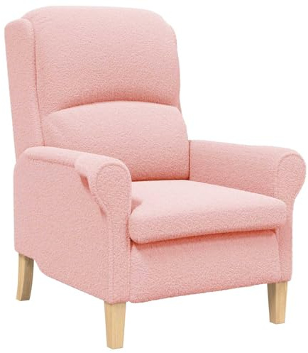 vidaXL Sessel Rosa Weiches Sherpa-Gewebe, Wohnzimmer, stylischer ergonomischer Sessel, Moderne Sitzgelegenheit, bequemer Loungestuhl mit schickem Design