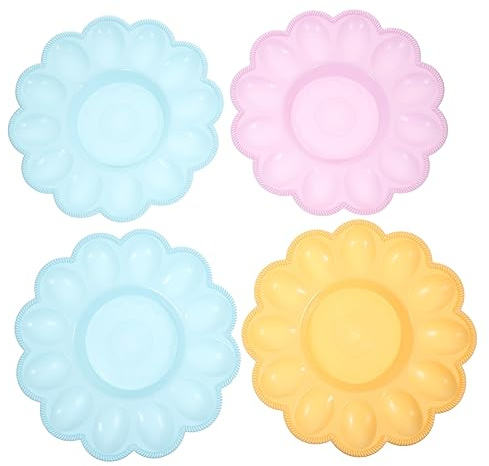 DIYEAH Porta Huevos de Plástico Reutilizable y Apilable, Organizador de 4 Piezas para Guardar Huevos en Cocina y Comedor
