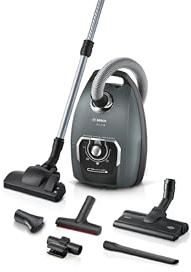 Bosch Aspirador con Bolsa Serie 8 BGL75XPRQ, para alérgicos, Filtro de higiene, 10 años de garantía del Motor, Boquilla para Suelos Duros, Boquilla para Juntas XXL, Cable Largo, Fabricado en Alemania