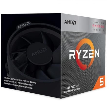AMD Ryzen 5 3400G Processeur (Graphique Inclus Radeon™ RX Vega 11. 4 Cœurs/8 Threads. 65W DTP. Socket AM4. Cache L2+L3 6 MO. jusqu'à 4.2 Ghz Fréquence Boost. Ventilateur Wraith Stealth