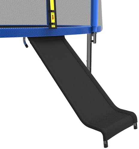 Trampoline Ladder and Slide Attachment,3-Step Universal Stair Slide for Kids,Trampoline Accessories & Replacement Parts,Fits 10 12 14 15 ft Trampoline Frame. (Black, Slide)