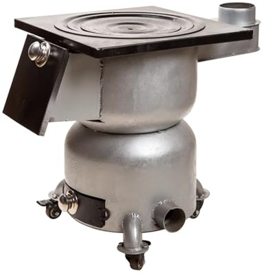 Wood Burning Portable Stove with Ashes Collection Drawer, Steel Plate Material for Cooking and Boiling Water, Enlarged Firewood Inlet (40x53cm)