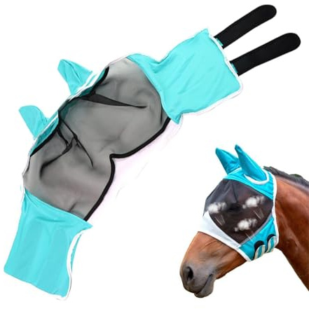 Copertura Per La Faccia Della Mosca Del Cavallo - Protezione Professionale Per La Faccia Del Cavallo | Copertura Facciale Regolabile Con Paraorecchie, Forniture Confortevoli Per La Protezione Degli Oc