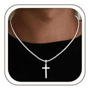 Maxcate 925 Sterling Silber Kreuz Kette Herren 2.5MM Ropekette | Kreuz Mit Anhänger SilberKette Schmuck Geschenke für Männer Papa Freund 56CM