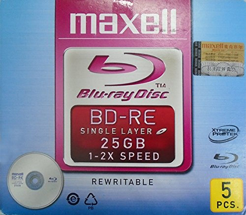 Maxell BD-RE 25GB 25GB BD-RE - BD-RE vírgenes (2X, Policarbonato)