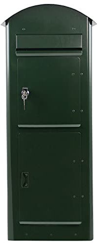 Paket-Briefkasten Safepost 80 grün (RAL 6005) Paketbox racinggreen moderner Stand-Briefkasten mit Paketfach